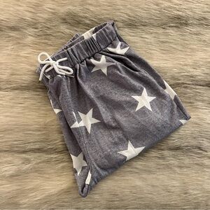 SHEIN S Gray White Stars Joggers Sweatpants High Elastic Waist Pockets